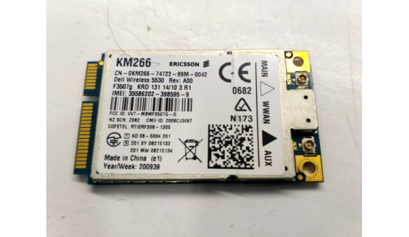 Адаптер WI-FI, снят с ноутбука DELL Latitude E5400, CN-0KM266, Б / У, в хорошем состоянии, без повреждения