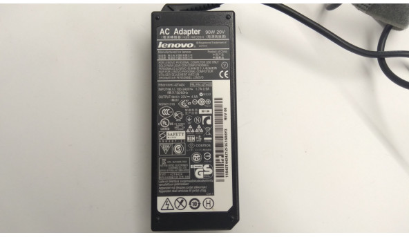 Зарядка для ноутбука Lenovo, 42T4432, 42T4424, INPUT 100-240V-1. 5A, 50-60Hz, OUTPUT: 20V-4. 5A, 90W, оригинал - 307098