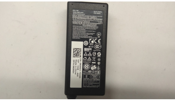 Оригінальний зарядний пристрій для ноутбука Dell, LA65NS2-01, 928G4, 65 W, 19,5V, 3,34 АА, 100-240V, 50-60Hz. Оригінал - 307104