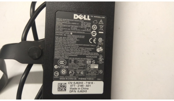 Зарядка для ноутбука DELL LA90PE1-01, PA-1900-28D, J62H3, 90w, 19 5V 4. 62A, 100-240V, 50-60Hz. оригинал - 307108