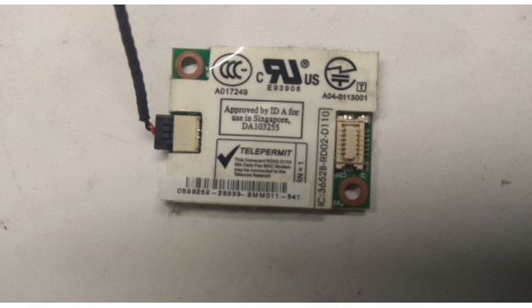 Modem Board, знятий з ноутбука Asus A3A, RD02-D110, Б/В. В хорошому стані, без пошкоджень.