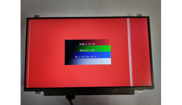 Матриця LG Display, LP140WH2 (TL)(T1),  14.0'', LCD,  HD 1366x768, 40-pin, Slim, б/в, Є засвіти, та полоси