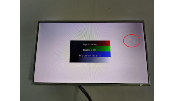 Матриця HannStar, HSD160PHW1 Rev:0, 16.0", 40-pin, LED, HD 1366x768, Б/В.Має невеличкий засвіт, інколи є мерехтіння (майже непомітне), є незначні подряпини та сліди від клавіатури які на роботу не впливають. на долю секунди проскакує горизонтальна по