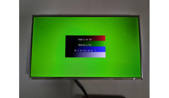 Матриця HannStar, HSD160PHW1 Rev:0, 16.0", 40-pin, LED, HD 1366x768, Б/В.Має невеличкий засвіт, інколи є мерехтіння (майже непомітне), є незначні подряпини та сліди від клавіатури які на роботу не впливають. на долю секунди проскакує горизонтальна по
