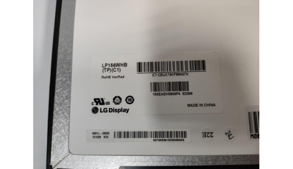 Матриця LG Display, LP156WHB(TP)(C1), 15.6" HD 1366x768, 30 pin, б/в, багато засвітів з правого боку