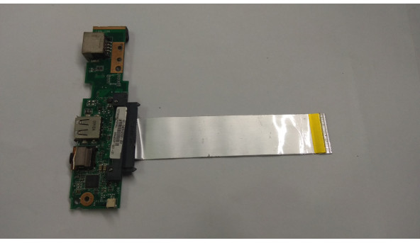 Плата з роз'ємами Audio роз'єм, USB роз'єм, LAN роз'єм, перехідник HDD, SATA та  кнопкою включення для ноутбука Asus Eee PC 1001px, 60-0A2BIO2000-B01, Б/В. В хорошому стані. без пошкоджень.