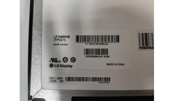 Матриця LG Display, LP156WHB (TL)(C1), 15.6", HD 1366x768, 40 pin, Slim, б/в, Все на фото - 307303