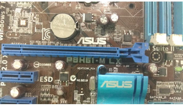 Материнская плата для ПК Asus P8H61-M LX, Б / У. Не начинается, погнутые ножки CPU. - 307551