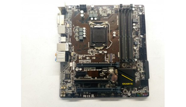 Материнська плата для персонального комп'ютера GIGABYTE GA-B150M-D3P, rev.1.0, нова. Надається гарантія 3 місяці. Материнські плати протестовані, на них ставили Windows, та всі драйвера, також тестували всі порти та перепрошивали біос
