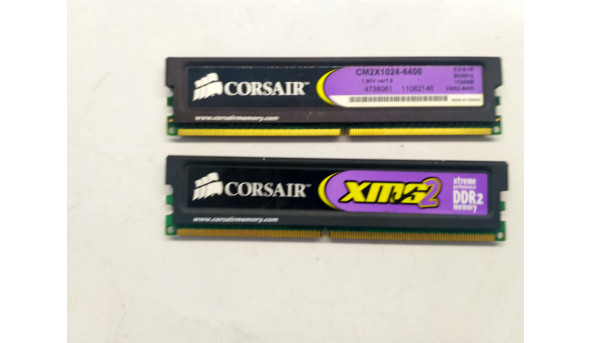 Оперативная память для ПК Corsair, CM2X1024-6400, 1 Gb, DDR2, 800MHz, рабочая, протестирована