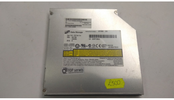 CD / DVD привод для ноутбука Toshiba Satellite L300, L300D, GSA-T50N, GSA-T50N ATAK7B0, Б / У. В хорошем состоянии, без повреждений.