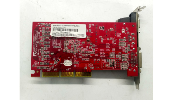 Відеокарта Nvidia FX5200, 128MB AGP 8X, NA-52000-TD16, DDR DVI+TV-out, Б/В, протестована, повністю робоча - 307709