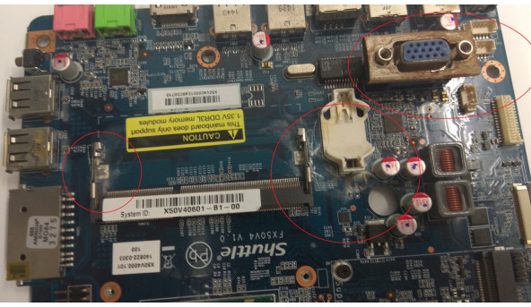 Материнська плата для ноутбука Shuttle FX50V4 V1.0, Б/В. Має впаяний процесор Intel Celeron 2957U, SR1DV Не стартує, плата була залитою. - 307745
