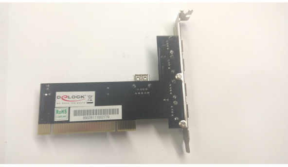Контроллер USB2.0 PCI, 4 зовнішніх і 1 внутрішній, DeLock, VT6212L, новий, без коробки.