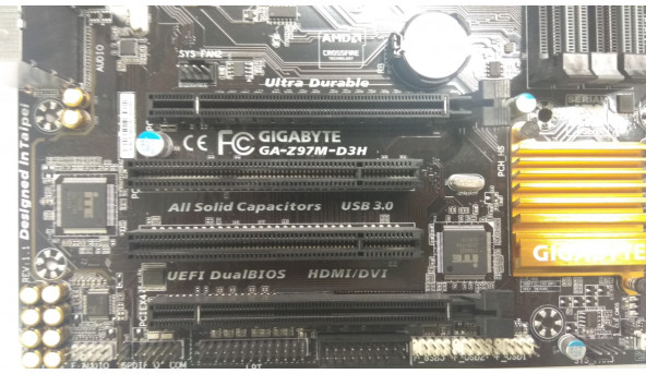 Материнська плата для персонального комп'ютера GIGABYTE GA-Z97M-D3H, rev.1.0, Socket LGA 1150, нова, протестована, робоча, Гарантія 3 місяці.. - 307960