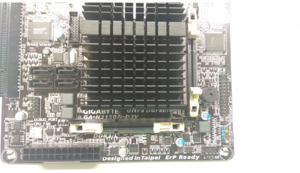 Материнська плата для персонального комп'ютера Gigabyte GA-N3150N-D3V, rev.1.0, Інтегрований Intel Celeron N3150, нова. Не робоча , не відповідає на кнопку включення. - 307969