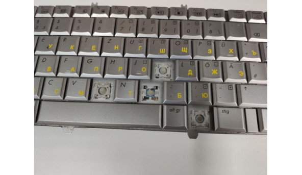 Клавиатура для ноутбука HP Pavilion dv5-1000 SILVER, dv5-1102el, dv5 1111ea, 488590-031, Б / У, в хорошем состоянии без повреждений, полностью рабочая, протестирована клавиатура, является не оригинальные клавиши и клавиши поклеены наклейками (фото) - 3079