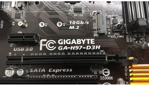 Нова Материнська плата для ПК Gigabyte GA-H97-D3H, Rev:1.1, Socket 1150. Не тестована, є погнуті ніжки на процесорі (фото). - 308133