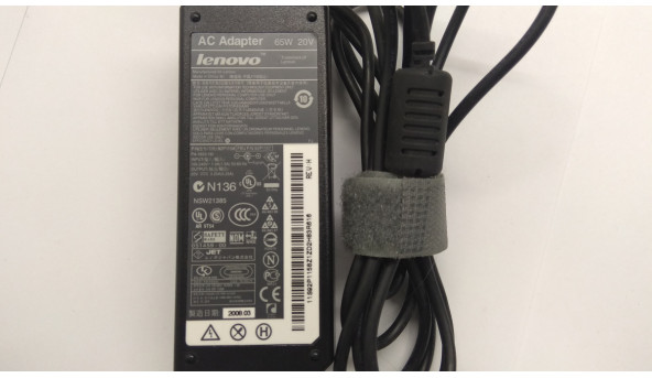 Зарядка для ноутбука Lenovo, Input: 100-240V-1.5A, 50-60Hz, Output: 20V-3.25A, PA-1650-16I, Оригінал - 308148