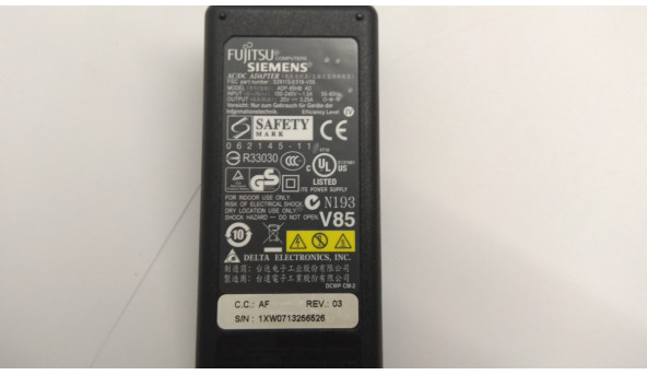 Зарядка для ноутбука Fujitsu, Model: ADP-65HB, Input: 100-240V-1. 5A, 50-60Hz, Output: 20V-3. 25A, S26113-E519-V55, оригинал - 308150