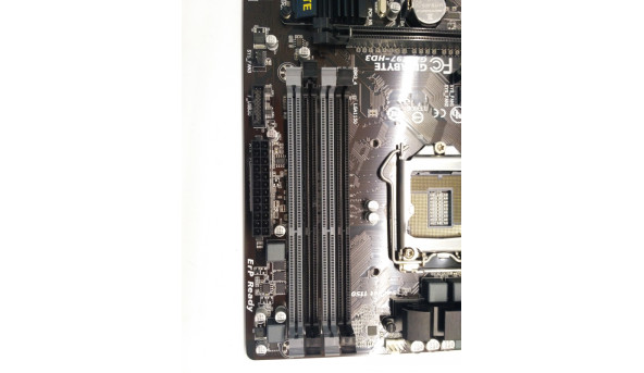  Нова Материнська плата для ПК, GIGABYTE GA-Z97-HD3, Socket 1150. Протестована, не реагує на кнопку включення. - 308341