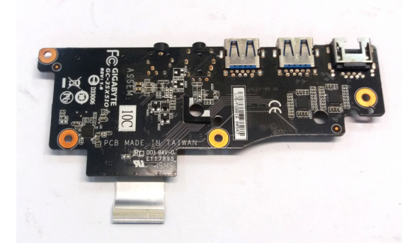 Додаткова плата USB, jack, RJ45, кард-рідер для Gigabyte P35, E117895, Б/В, має пошкодження кард-рідера (фото). - 308347