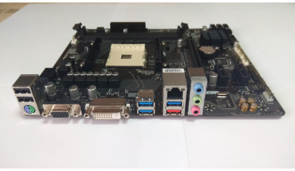 Материнська плата для ПК Gigabyte GA-B350M-D2, Socket AM4, НАРАЗІ НЕ ПІДТРИМУЄ RYZEN. Тестована, робоча. Є скол на роз'ємі ATX (фото). - 308363