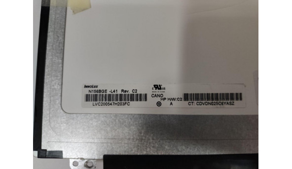 Матриця INNOLUX, N156BGE-L41 REV.C2, 15.6", 1366x768, LED, б/в, Є мінімальні подряпини які на роботу не впливають, при зміні кольорів на синьому колірі появились полоски (фото) - 308455