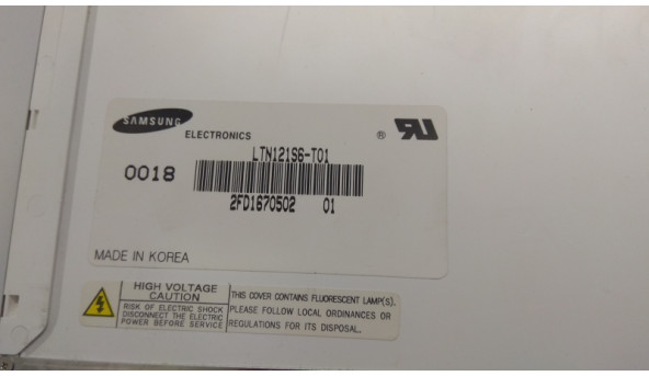 Матриця SAMSUNG, LTN121S6-T01, 12.1", 1 CCFL, SVGA 800х600, Б/В. Немає змоги протестувати - 308537