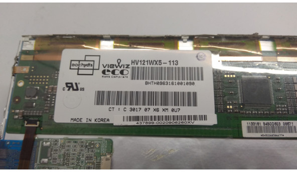 Матриця Boehydts, HV121WX5-113, 12.1", LED 40 pin LCD type 2, WXGA 1280x800, Б/В. Немає можливості проткестувати. Є мінімальні подряпини. - 308542
