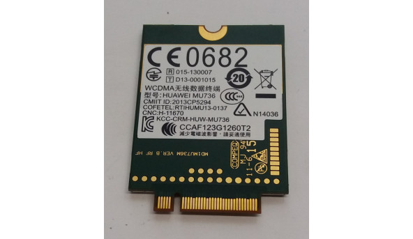 3G модем для ноутбука ProBook 440 G0, G0 450, 430 G1, 430 G3, 440 G1, 450 G1, 640 G1, 645 G1, 650 G1, 655 G1,Elitebook 720 G1 G1, 810 G1, 850 G1, 820 G1, ZBook 17, 15, 14, HUAWEI MU736, 723895-001, CS1594, Б/В, в хорошому стані, без пошкоджень. - 308556