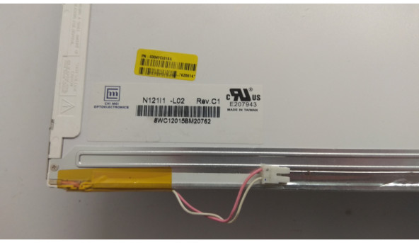 Матриця Chi Mei Optoelectronics, N121I1-L02 Rev:C1, 13.3", CCFL 20 pin, LCD, 1280x800, Б/В. Немає можливості протестувати. Є сліди від клавіатури та незначні подряпини. - 308582