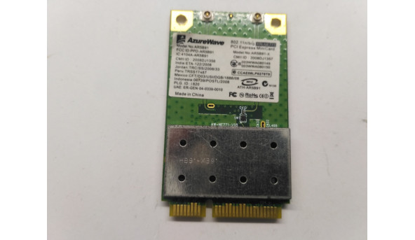 Адаптер WI-FI, знятий з ноутбука Acer Aspire 7530G, 4530, ad0em303000, AR5B91, AR5B91-X, Б/В