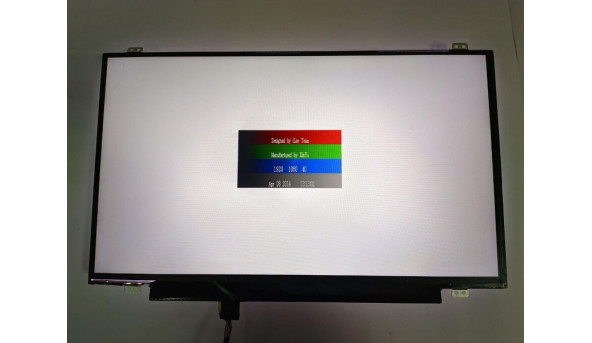 Матриця LG Display, LP140WF6 (SP)(B4), 14.0", 30-pin, LED, FHD 1920x1080, IPS, б/в, Є маленький засвіт, присутні сліди від клавіатури (на роботу не впливають), є подряпина помітна на всіх кольорах (фото) - 308613