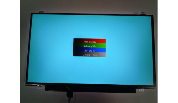 Матриця LG Display, LP140WF6 (SP)(B4), 14.0", 30-pin, LED, FHD 1920x1080, IPS, б/в, Є маленький засвіт, присутні сліди від клавіатури (на роботу не впливають), є подряпина помітна на всіх кольорах (фото)