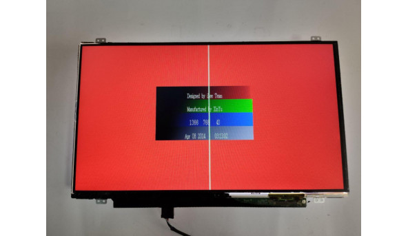 Матриця LG Display, LP140WHU(TP)(B2), 14.0", 30-pin, LCD HD 1366x768, slim, б/в,   Є полоса по центрі, маленький засвіт та дві чорні цятки