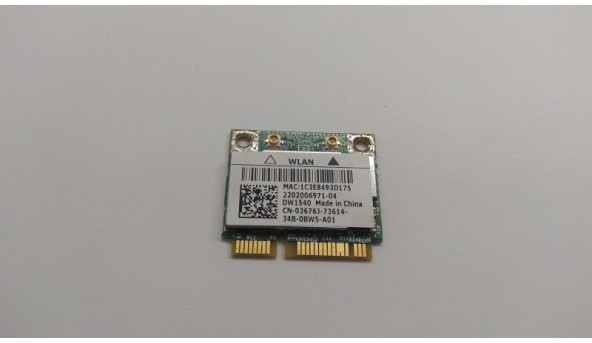 Адаптер wi-fi, WLAN, знятий з ноутбука Dell Latitude E5530, 6430, CN-03676J, Б/В. В хорошому стані, без пошкоджень.