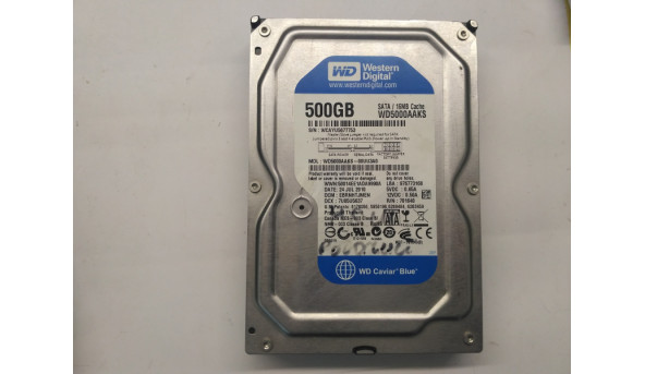 Жорсткий диск Western Digital Blue 500GB, 7200rpm, 16MB, WD5000AAKS, 3.5, SATAII, Б/В, повністю робочий, протестований вінчестер