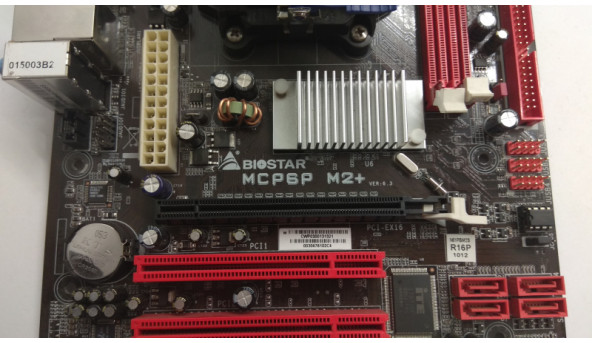 Материнська плата для ПК, Biostar MCP6P M2+, Rev:6.3, Socket AM2, Б/В. Протестована, робоча. Продається з процесором AMD Athlon 4000