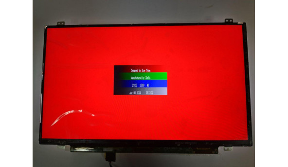 Матриця LG Display, LP140WF3 (SP)(D1), LCD, 14.0", FHD 1920x1080, IPS, стан нової, є незначні два засвіти, помітні на деяких кольорах (фото) - 308856