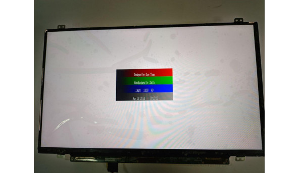 Матриця LG Display, LP140WF3 (SP)(D1), LCD, 14.0", FHD 1920x1080, IPS, стан нової, є незначні два засвіти, помітні на деяких кольорах (фото) - 308856