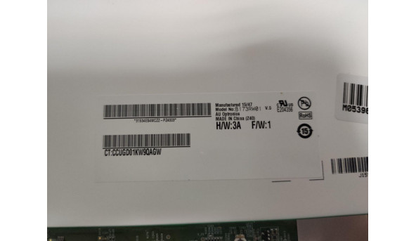 Матриця AU Optronics, B173RW01 V.5, 17.3", HD+ 1600x900, LED, 40 pin, Normal, б/в, Всі дефекти на фото - 308964