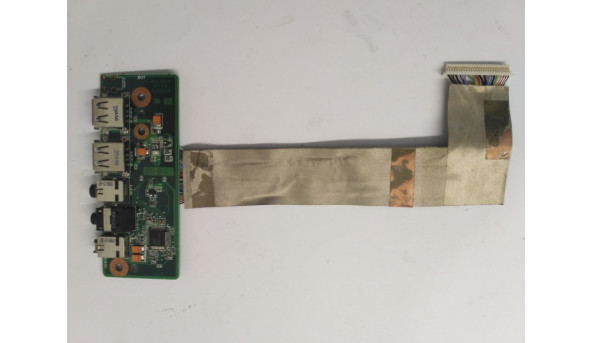 Плата з роз'ємами USB, Audio, для ноутбука Asus N71VN, 60-NX0AU1100-B02, Б/В