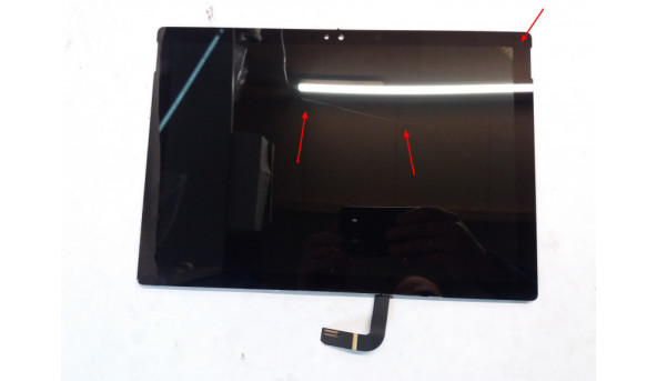 Матриця разом з сенсором для ноутбука Microsoft Surface Pro 4 1724, LTL123YL01-007, Б/В, протестована, робоча, відшарування справа зверху (фото)