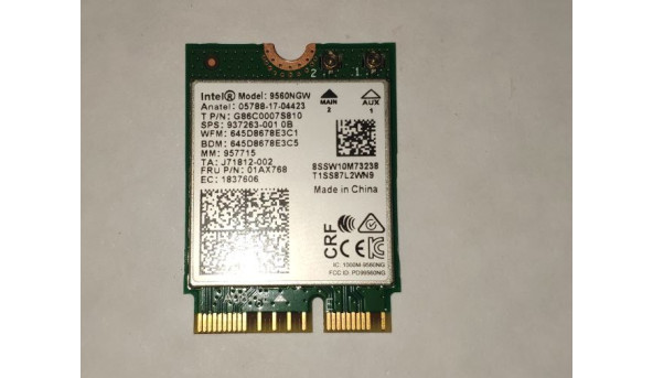 Адаптер Wi-Fi для ноутбука Asus E406s 9560NGW Lenovo 300e 2nd Gen Ideapad S340-14IWL S340-15IWL  01AX768 5W10V25772 937263-001 G86C0007S810 J71812-005 L27825-001 Б/У