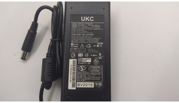 Зарядка для ноутбука HP, Model: PPP014L, Input: 100-240V-2.4A, 90W, 50-60Hz-1.1A, Output: 19V-4.74A, PA-190015C2, Нова - 309285