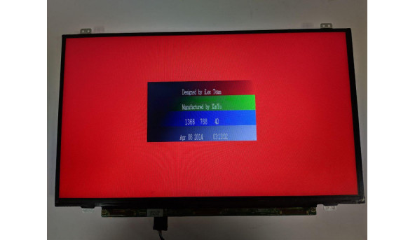 Матриця LG Display,  LP140WH8 (TP)(D1),  14.0'', LCD,  HD 1366x768, 30-pin, Slim, б/в, Є подряпини помітні на всіх кольорах (фото), з правого боку внизу є засвіти