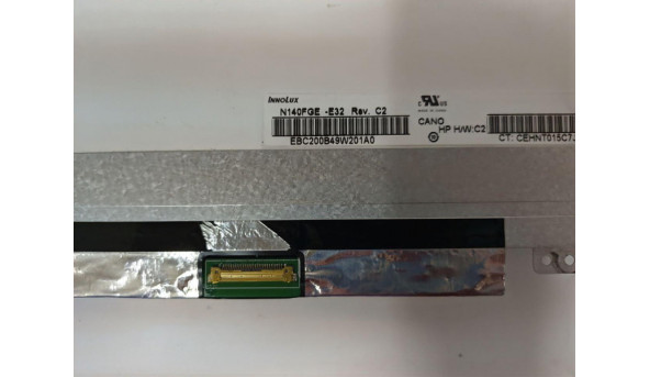 Матриця INNOLUX, N140FGE-E32 Rev:C2, 14.0'', LED, HD+ 1600x900, 30-pin, Slim, б/в, Має ледь помітний засвіт, на роботу не впливає - 309477