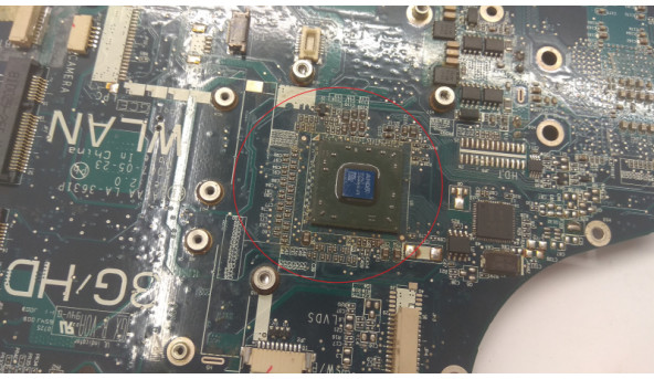 Материнська плата для ноутбука Toshiba Satellite A200, LA-3631P, Rev:2.0, Б/В. Стартує, грітий міст (фото). Потрібна заміна. - 309533