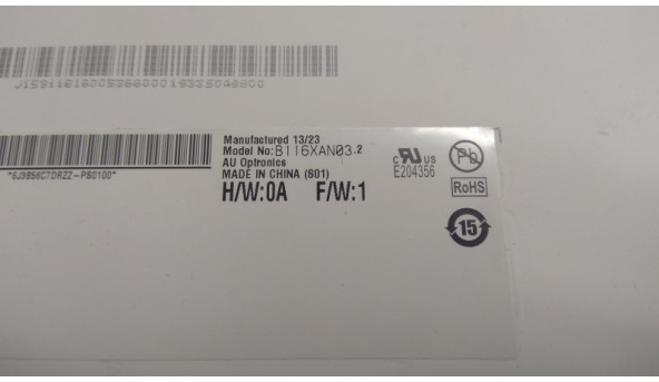 Матриця AU Optronics, B116XAN03 V.2, 11.6", 30-pin, LED, HD 1366x768, Б/В. Мінімальні подряпини, на роботу не впливають. - 309559